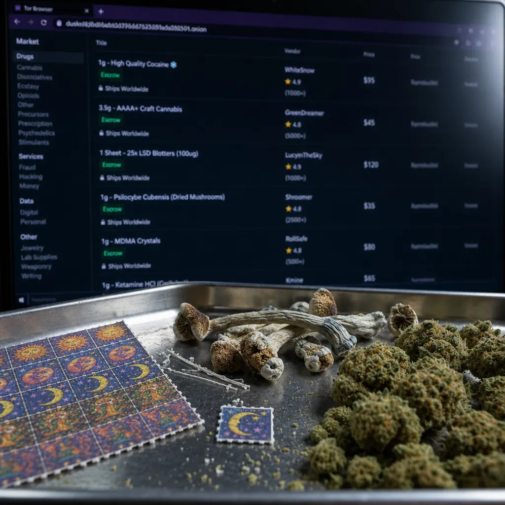 Darknet site interface preview